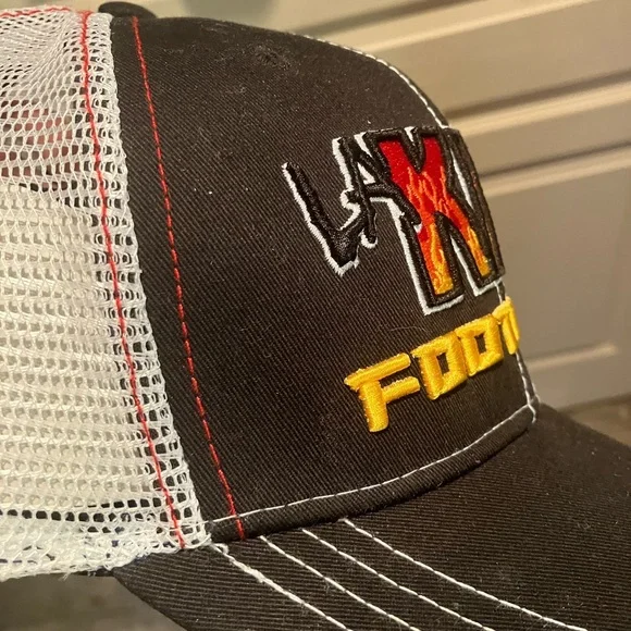 LA KISS Football Black and Orange Bottle Opener Snapback Hat NWOT